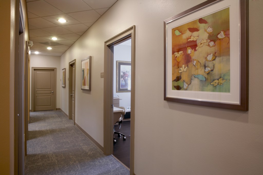 Interior of one of St. Petersburg Oral Surgery & Dental Implants hallways