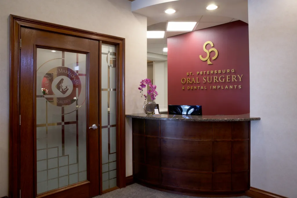 Interior of St. Petersburg Oral Surgery & Dental Implants front desk